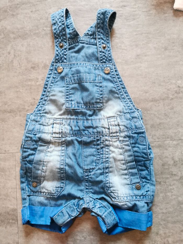 Salopette short en jean bébé 3 mois