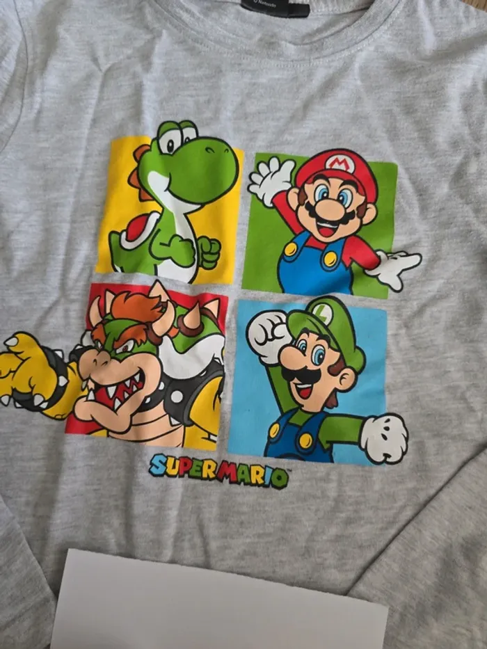 Tee shirt manches longues mario 8 ans - photo numéro 2
