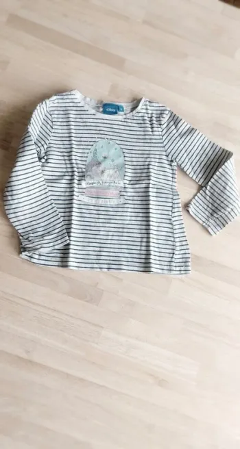 Tee-shirt rayé Reine des neiges Disney T 3ans