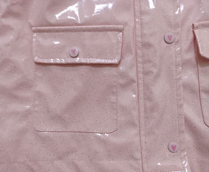 Imperméable coupe vent rose à paillettes à capuche. Ciré. Gémo. Taille 4 ans - photo numéro 4