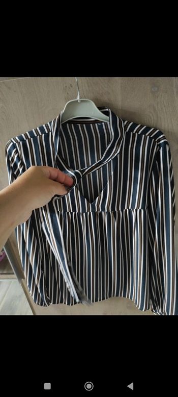 Blouse femme rayée col lavalière