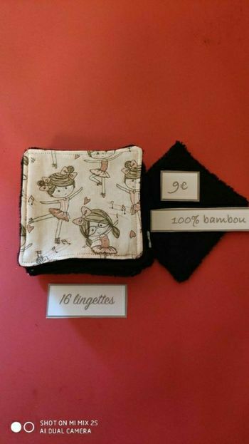 16 lingettes lavables, neuf