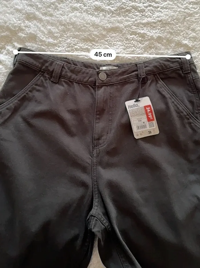 Jean Cargo BZB - Coupe Droite - Vert Kaki Foncé limite noir - Taille 44 - Neuf - Valeur 25€ - photo numéro 9