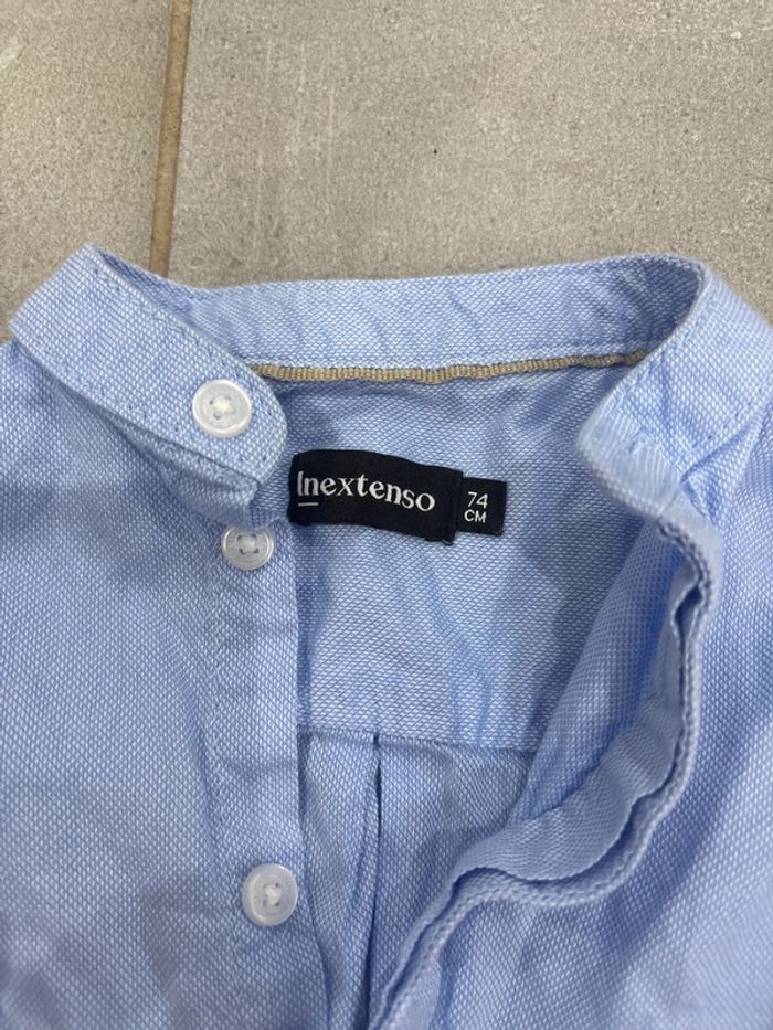 Chemise bleu col Mao - photo numéro 2