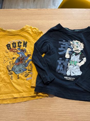 Lot de 2 t-shirt à manche longue garçon taille 3 ans 