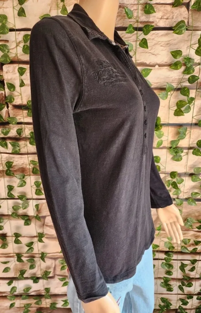 🌸Polo noir femme Black Wellis Taille 38🌸 - photo numéro 3
