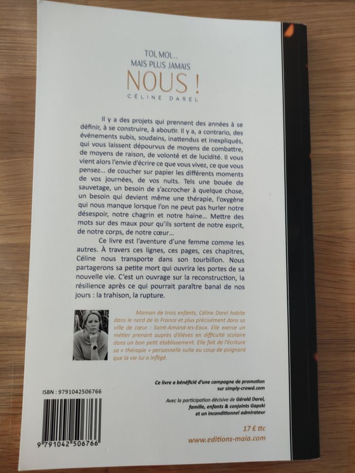 Toi, Moi mais plus jamais Nous ! De Céline Darel - photo numéro 2