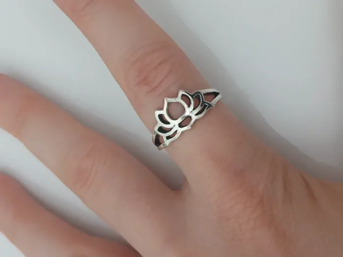 Bague argentée tendance en acier inoxydable