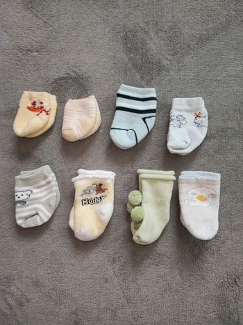 Lot de 8 paires de chaussettes 0/6 mois