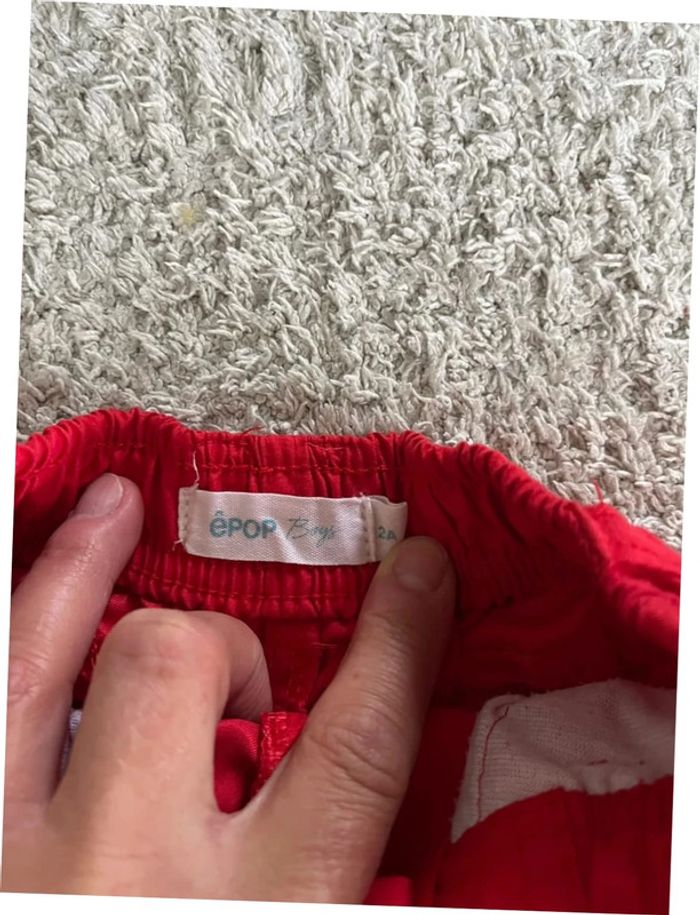 Short rouge garçon taille 2 ans marque épop boys - photo numéro 2