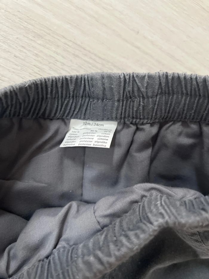 Pantalon garçon gris hiver épais 12 mois - photo numéro 3