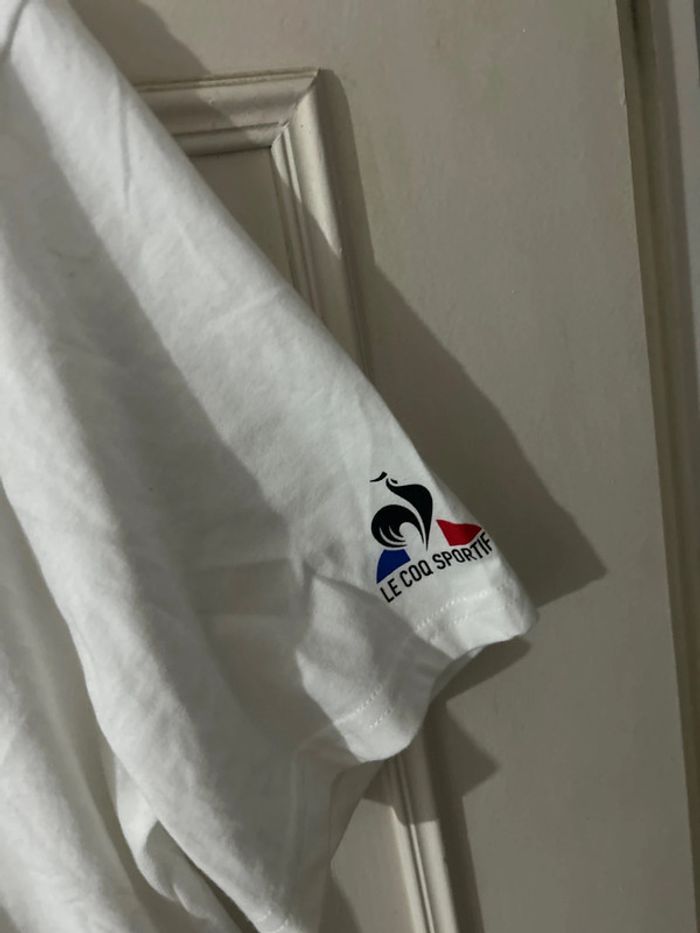 T-shirt blanc Le Coq Sportif France 🇫🇷 rugby 🏉 M - photo numéro 4