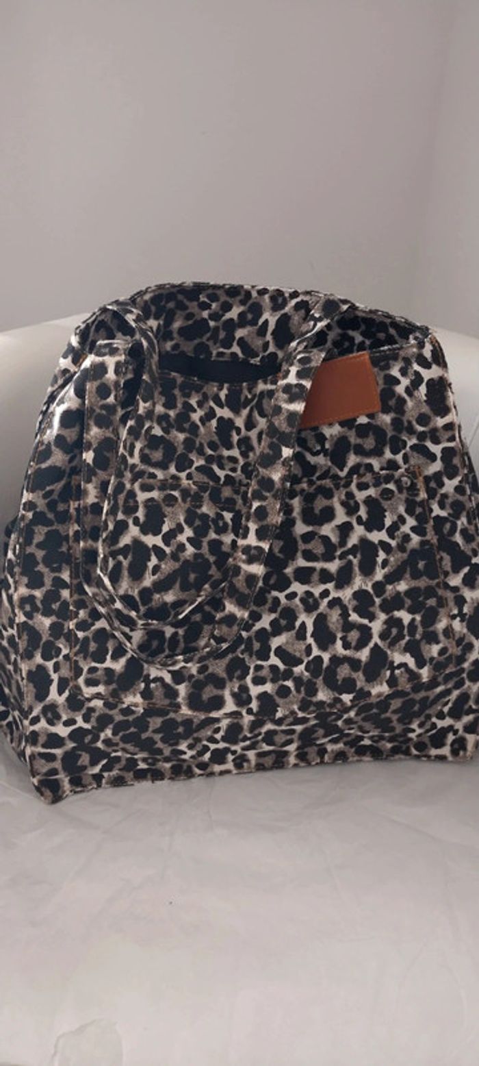 Sac cabas toile léopard - photo numéro 3