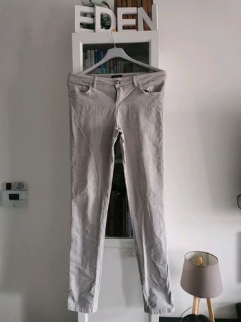Pantalon femme style velour gris clair promod Taille 42