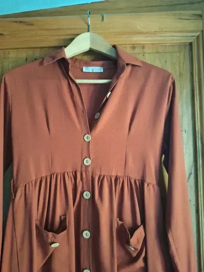 Robe couleur rouille/terracota Por La cara - photo numéro 9