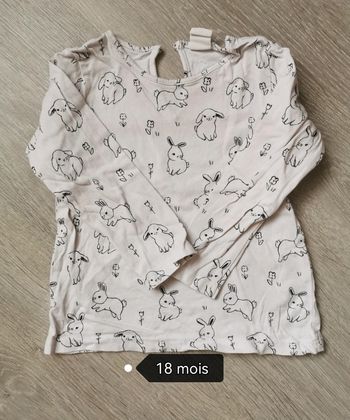T-shirt manche longue fille 18 mois