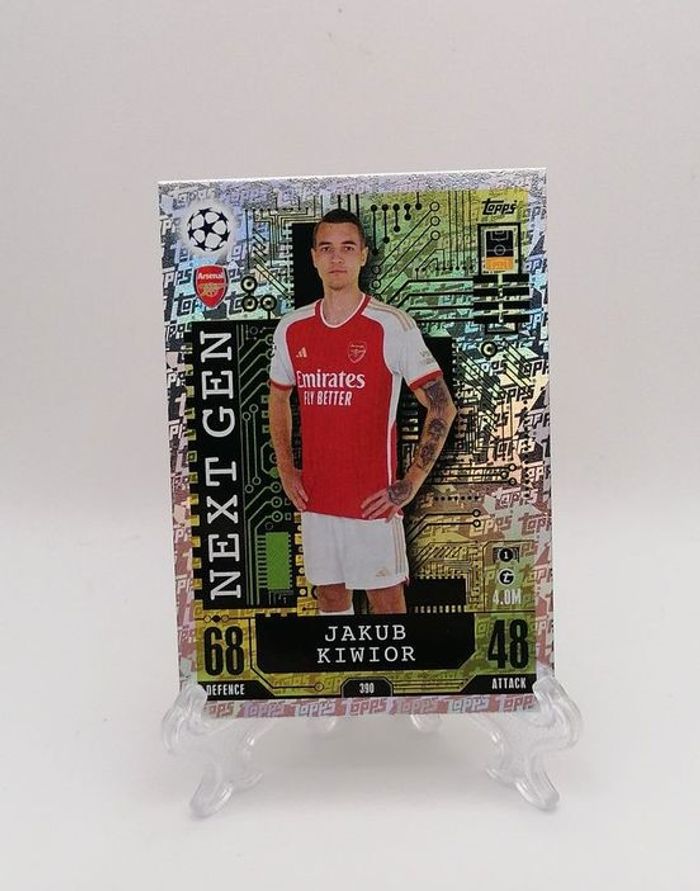 Carte Match Attax 2023-24 NEXT GEN Jakub Kiwior n°390 ARSENAL FC.