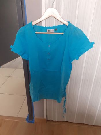 Tee shirt tunique turquoise