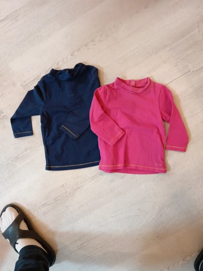 2 T-shirt col roulé Orchestra 9 mois 71 cm
