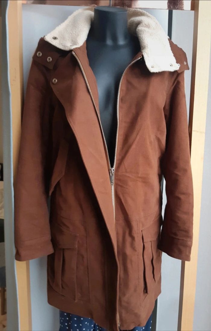 Ikks manteau chaud style mouton retourné T.38