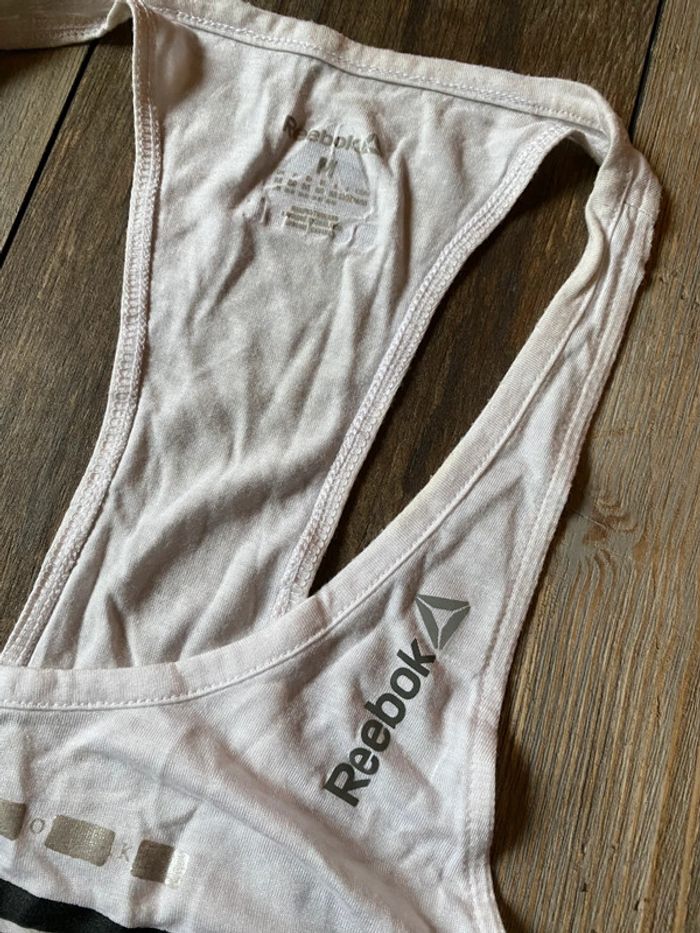 Débardeur sport reebok blanc noir argenté M - photo numéro 3