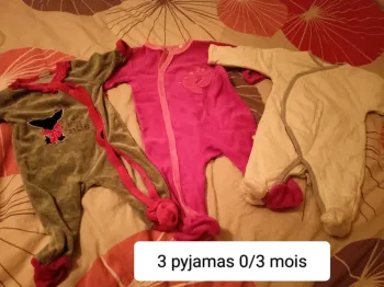 Lot de 3 pyjamas fille - 3 mois