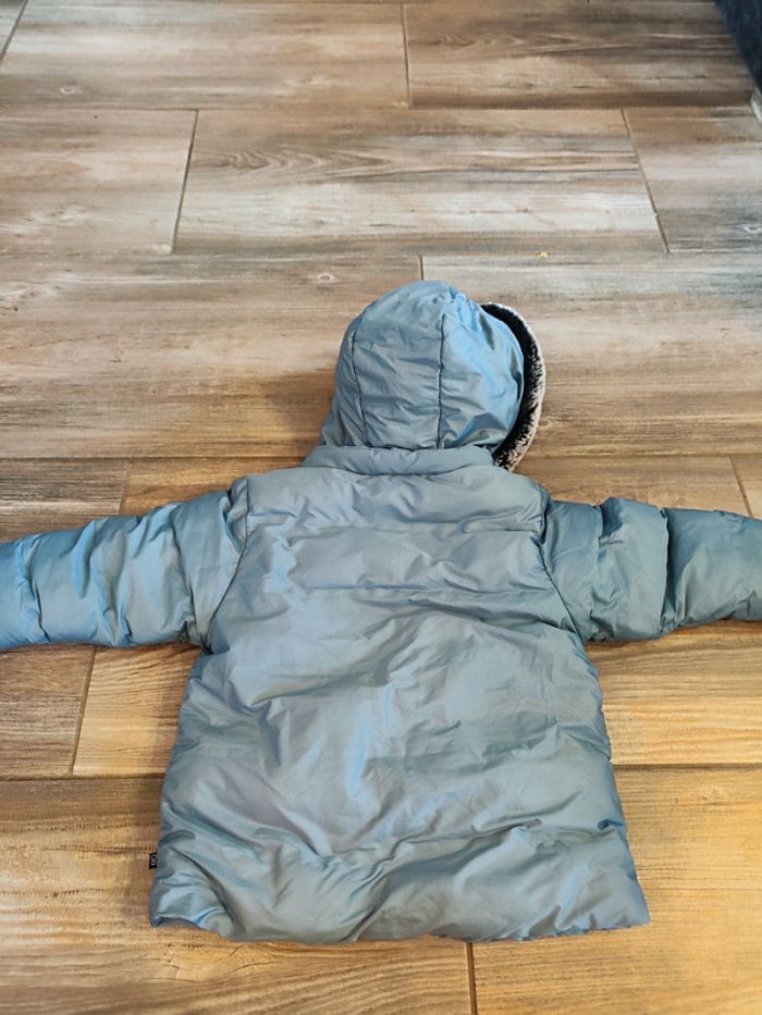 Doudoune avec capuche bleu gris Obaibi Taille 18 mois - photo numéro 3