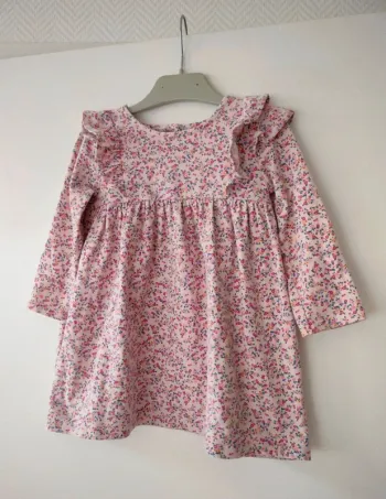 (a) robe rose fleurie CottonBaby 18/24m
