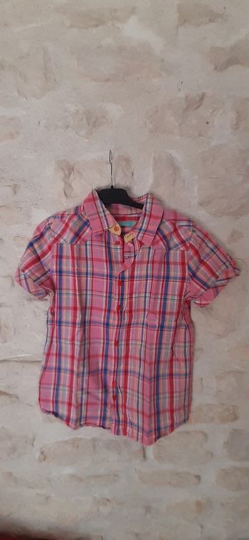 Chemise rose à carreaux 12 ans