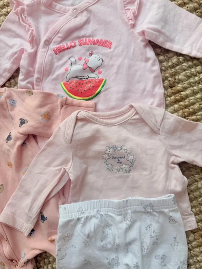 Lot pyjamas coton Naissance / 50cm - photo numéro 3