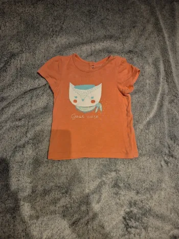 T-shirt chouette fille rose