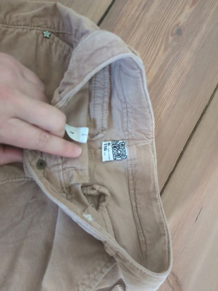 Lot 2 shorts velours cotelé vieux rose pâle et marron taupe 6 ans tao - photo numéro 6