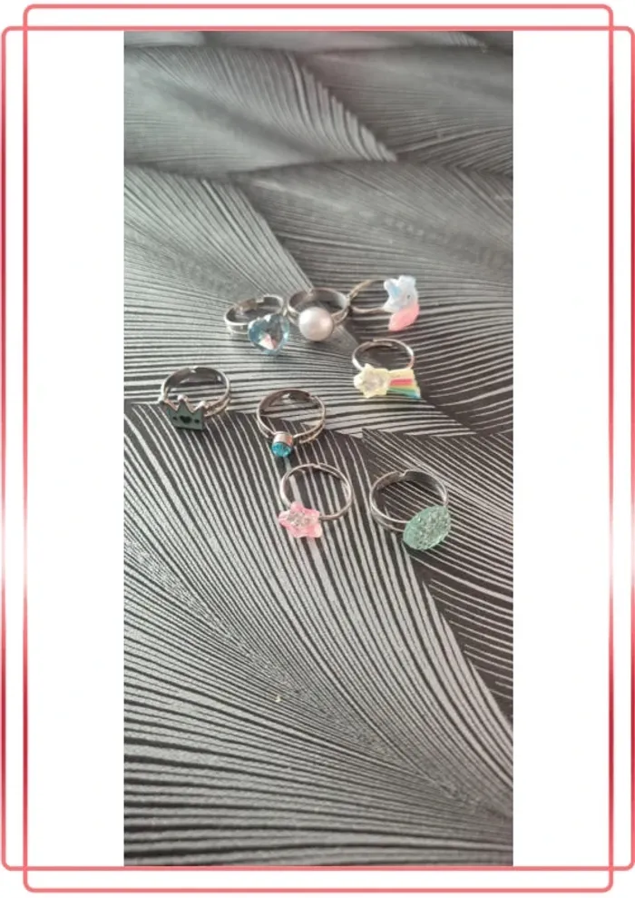 Lot de 8 bagues enfants - photo numéro 2