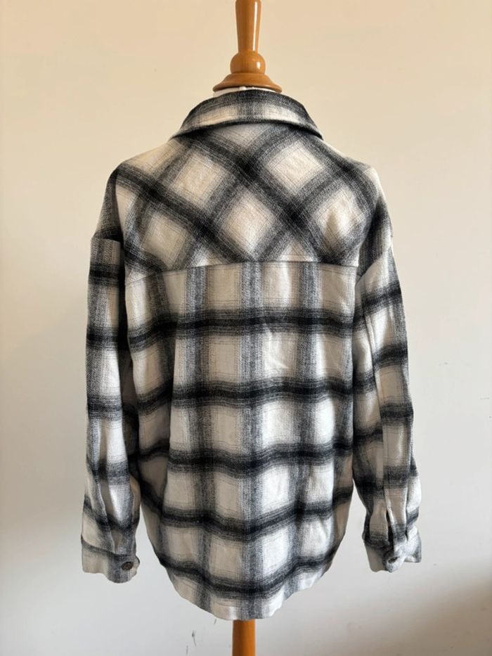 Veste épaisse / surchemise hiver à carreaux gris noir blanc taille XS femme - photo numéro 8