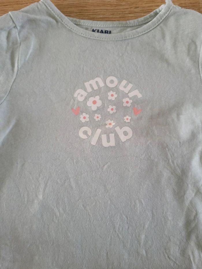 T-shirt coton vert d eau 9 mois - photo numéro 2
