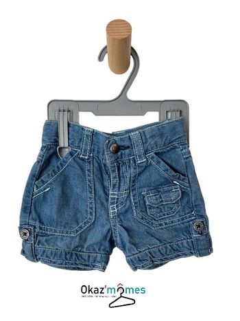 Short en jean bleu denim - Vertbaudet 3 mois (60cm)