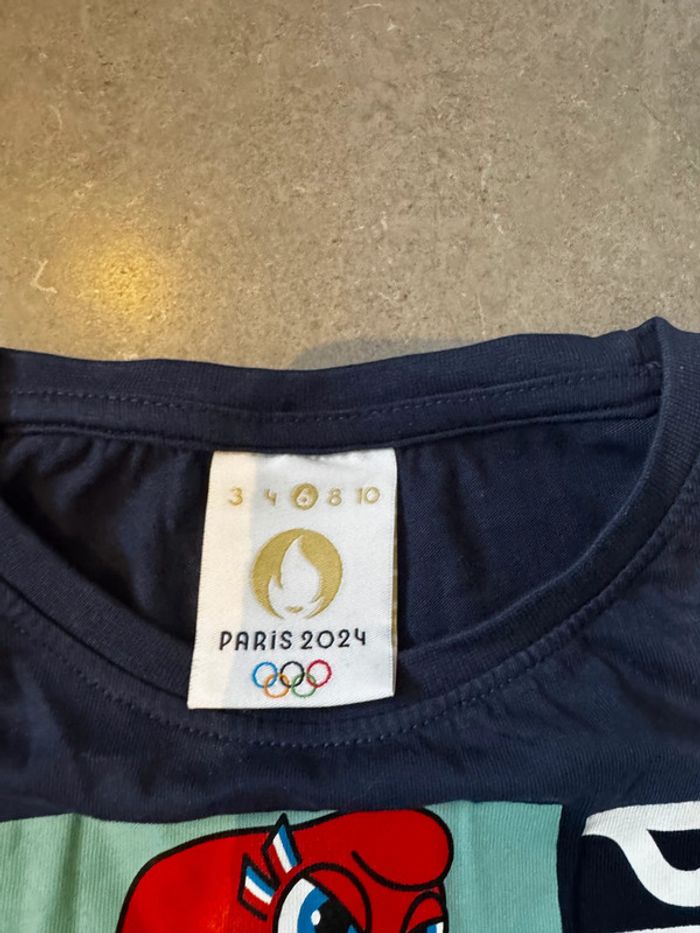 T shirt manches courtes - Paris 2024 - Phrygie / Course - Bleu marine  - 6 ans - photo numéro 2