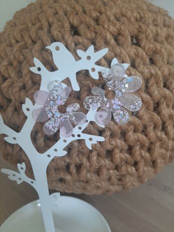 Boucles d'oreilles pendante résine 