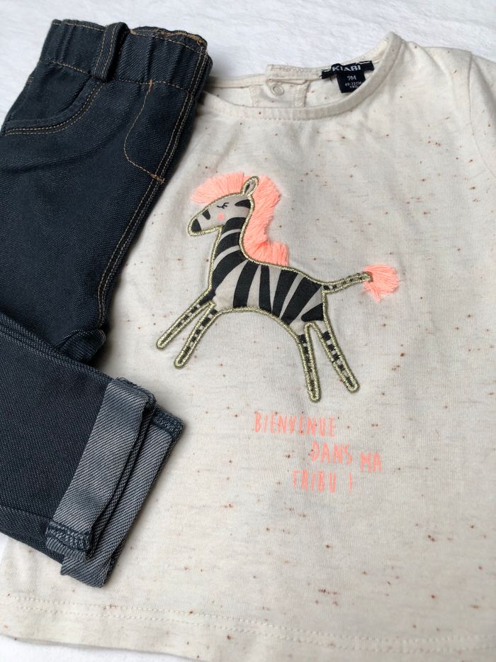Ensemble Kiabi 9 mois : t-shirt + pantalon - photo numéro 2