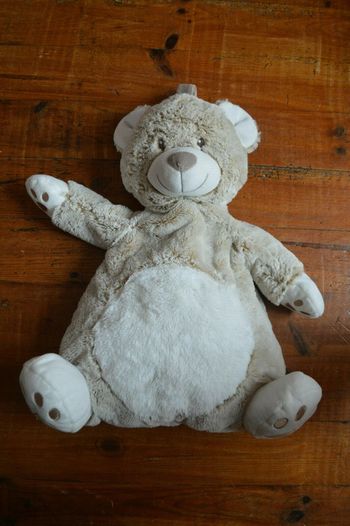 Doudou ours beige blanc marronchine Range pyjama 45 Cm TB etat