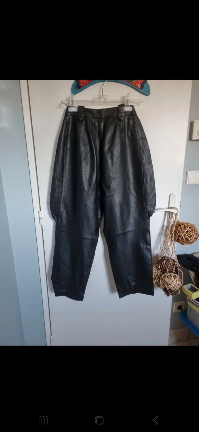 Pantalon cuir vintage coupe originale