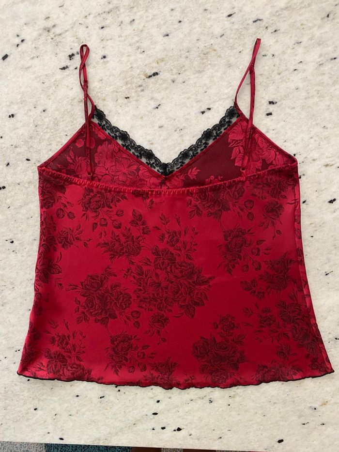 Caraco en satin rouge vintage Etam 40 - photo numéro 9