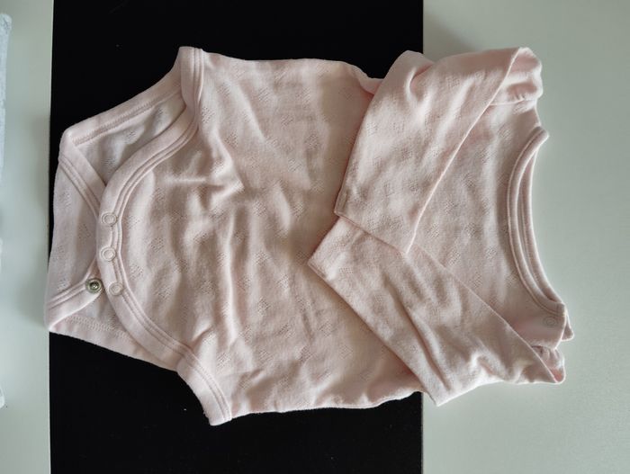 Ensemble salopette +body+bandeau bébé fille 3 mois - photo numéro 2