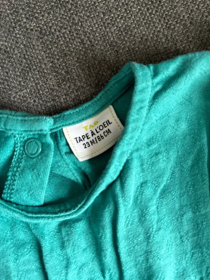 Combi short bébé fille, manches courtes, tape à l’œil, verte,24 mois - photo numéro 2