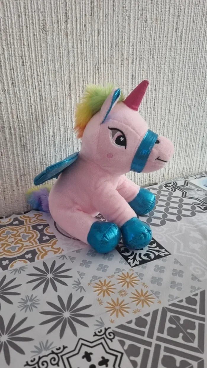 Peluche licorne rose - photo numéro 2