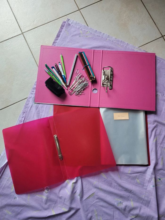 Lot fourniture scolaire fuchsia - photo numéro 3