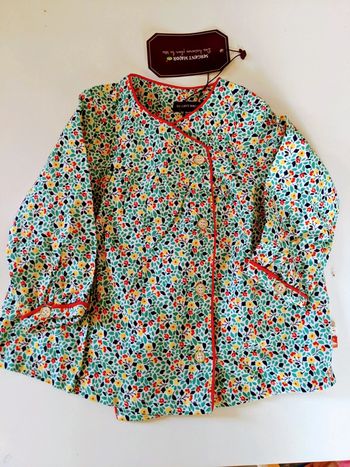 Tunique chemisier blouse Sergent Major 9 mois 71 cm neuf style Liberty petites fleurs