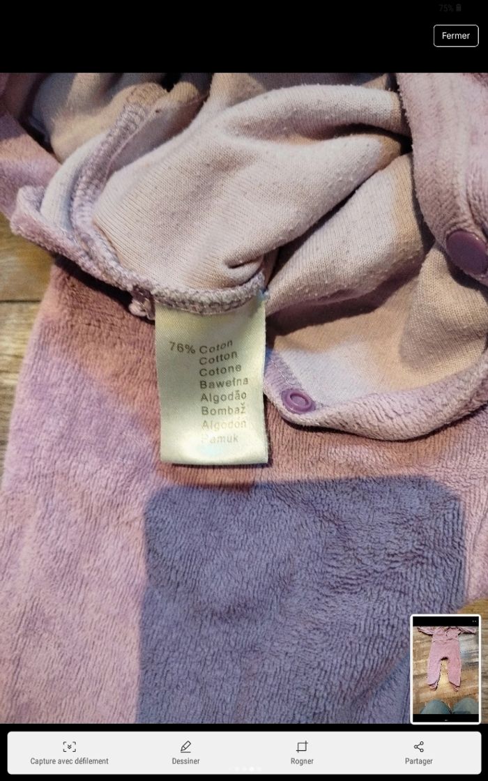 Grenouillère  violet bébé - photo numéro 9