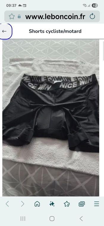 Short cycliste/motard T.3XL