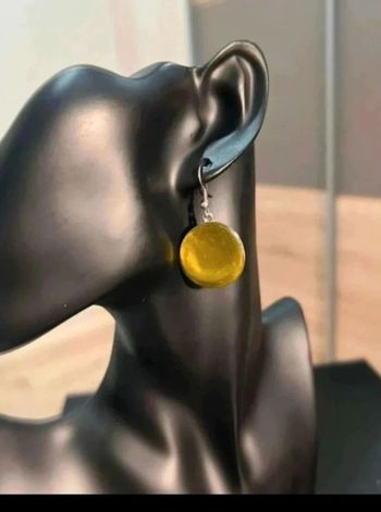 Boucles d’oreilles ronde verte